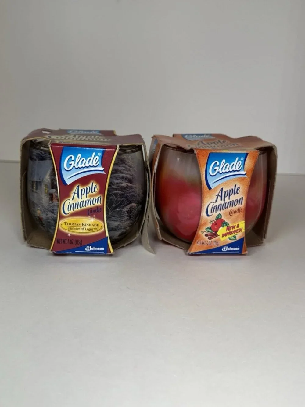 Lot 2 Vintage 2002 Glade Candle Scents Apple Cinnamon Y2K 4oz New Old Stock